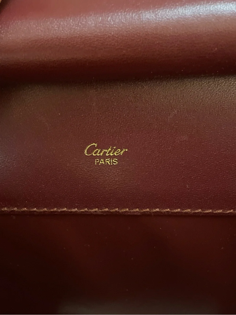 Vintage Cartier Burgundy Leather Crossbody Shoulder Bag Auth Card & Dust Bag - Picture 8 of 14